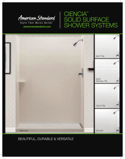 CIENCIA SOLID SURFACE SHOWER SYSTEMS BEAUTIFUL, DURABLE &amp; VERSATILE