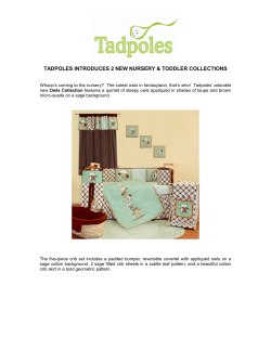 TADPOLES INTRODUCES 2 NEW NURSERY &amp; TODDLER COLLECTIONS