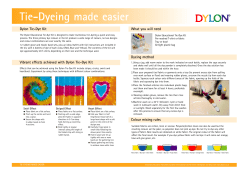 Dylon Tie-Dye Kit What you will need Dylon Educational Tie-Dye Kit