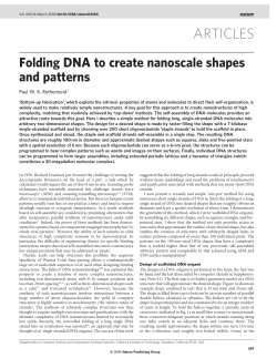 Folding DNA to create nanoscale shapes and patterns  Paul W. K. Rothemund