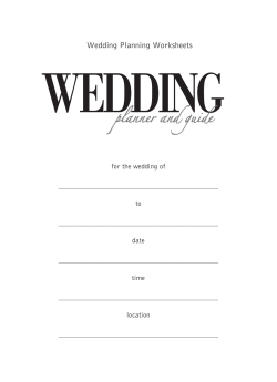 WEDDING planner and guide Wedding Planning Worksheets