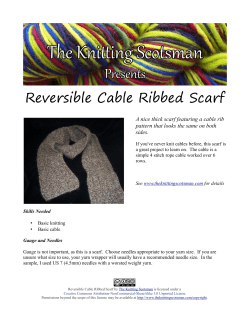 Reversible Cable Ribbed Scarf pattern that looks the same on both sides.