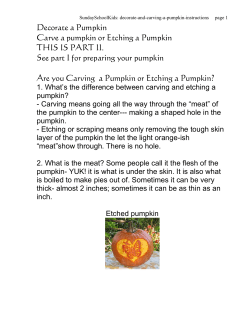 Decorate a Pumpkin Carve a pumpkin or Etching a Pumpkin