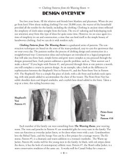 p design overview Clothing Patterns from the Weaving Room
