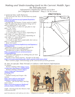Making and Understanding Garb in the Current Middle Ages: An Introduction