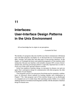 11 Interfaces: User-Interface Design Patterns in the Unix Environment