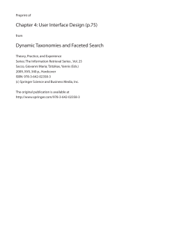 Chapter 4: User Interface Design (p.75) Dynamic Taxonomies and Faceted Search