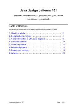 Java design patterns 101 Table of Contents ibm.com/developerWorks