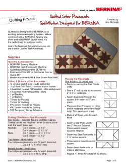Quilted Star Placemats QuiltMotion Designed for BERNINA