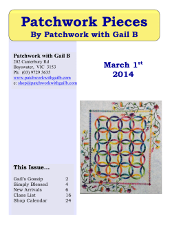 Patchwork Pieces By Patchwork with Gail B March 1