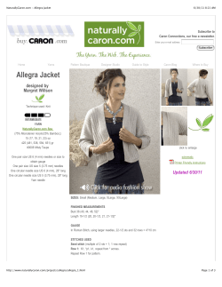 Allegra Jacket designed by Margret Willson Subscribe to
