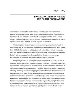 PART TWO SPATIAL PATTERN IN ANIMAL AND PLANT POPULATIONS