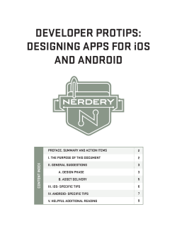 DEVELOPER PROTIPS: DESIGNING APPS FOR iOS AND ANDROID