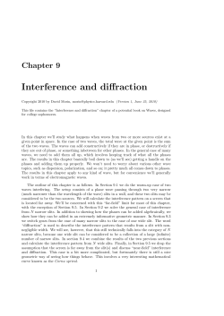 Interference and diffraction Chapter 9
