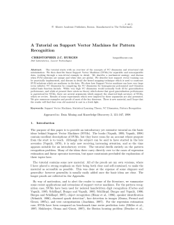 A Tutorial on Support Vector Machines for Pattern Recognition CHRISTOPHER J.C. BURGES