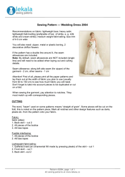— Wedding Dress 2004 Sewing Pattern