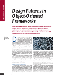 Design Patterns in Object-Oriented Frameworks Computing Practices