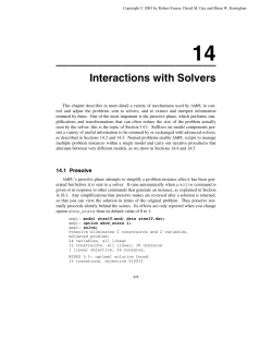 14 ________________________ Interactions with Solvers