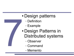7 Design patterns Design Patterns in Distributed systems