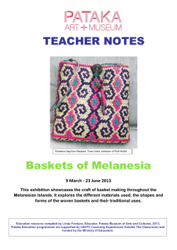 TEACHER NOTES  Baskets of Melanesia 9 March - 23 June 2013
