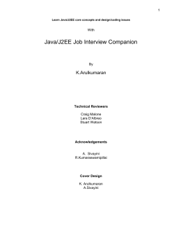 Java/J2EE Job Interview Companion K.Arulkumaran 1