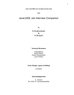 Java/J2EE Job Interview Companion K.Arulkumaran &amp;