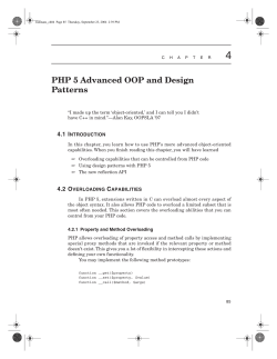 4 PHP 5 Advanced OOP and Design Patterns