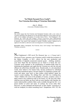 &ldquo;In Which Parasols Prove Useful&rdquo;: Neo-Victorian Rewriting of Victorian Materiality