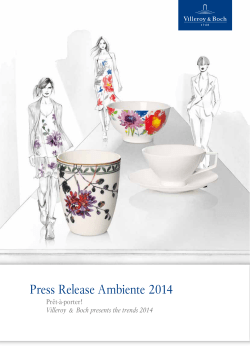 Press Release Ambiente 2014 Prêt-à-porter! Villeroy &amp; Boch presents the trends 2014