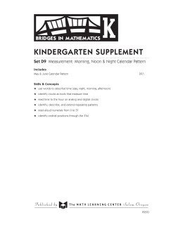 KINDERGARTEN SUPPLEMENT Set D9 Includes Skills &amp; Concepts