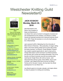 Westchester Knitting Guild Newsletter© JACK IS BACK! Monday, March 22,