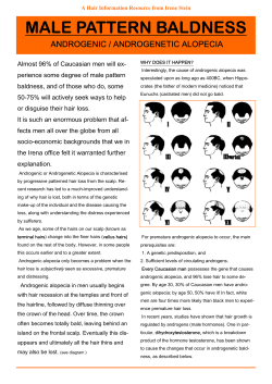MALE PATTERN BALDNESS ANDROGENIC / ANDROGENETIC ALOPECIA
