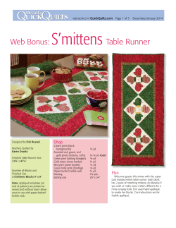 S’mittens  Table Runner Web Bonus: