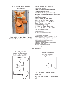 1 3003 Simple Hand Puppet Puppet Fabric and Notions Horse Pattern