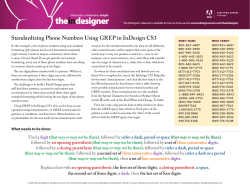 in the designer Standardizing Phone Numbers Using GREP in InDesign CS3