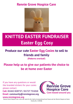 KNITTED EASTER FUNDRAISER Easter Egg Cosy Rennie Grove Hospice Care