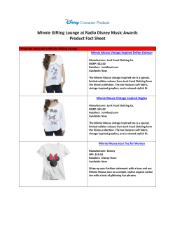 Minnie Gifting Lounge at Radio Disney Music Awards Product Fact Sheet