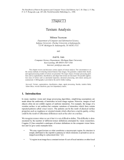 Texture Analysis Chapter 2.1 Mihran Tuceryan