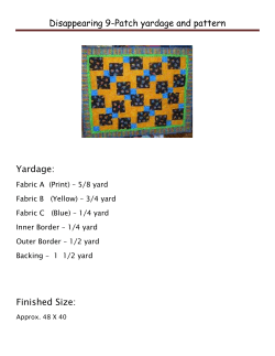 Disappearing 9-Patch yardage and pattern Yardage: