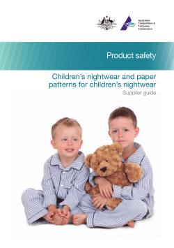 Product safety Children’s nightwear and paper patterns for children’s nightwear Supplier guide