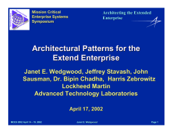 Architectural Patterns for the Extend Enterprise