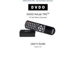 DVDO AVLab TPG User’s Guide TM