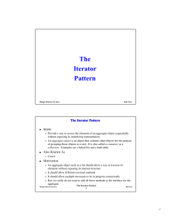 The Iterator Pattern The Iterator Pattern