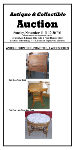 Auction Antique &amp; Collectible Sunday, November 11 @ 12:30 PM