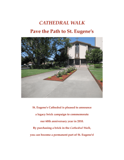 CATHEDRAL WALK Pave the Path to St. Eugene’s