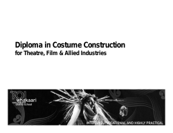 Diploma in Costume Construction for Theatre, Film &amp; Allied Industries