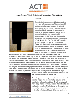Large Format Tile &amp; Substrate Preparation Study Guide