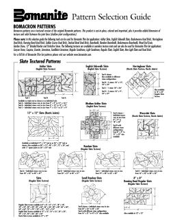 Pattern Selection Guide BOMACRON PATTERNS