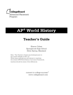 AP World History Teacher's Guide