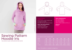 Sewing Pattern Hoodie Iris size 34-38: 165cm